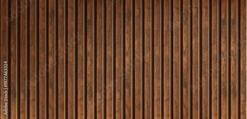 Wooden planks pattern, seamless vertical wall panel with natural grain texture. Realistic vector background, wood floor with brown timber, top view, retro interior design projects, rustic backdrop