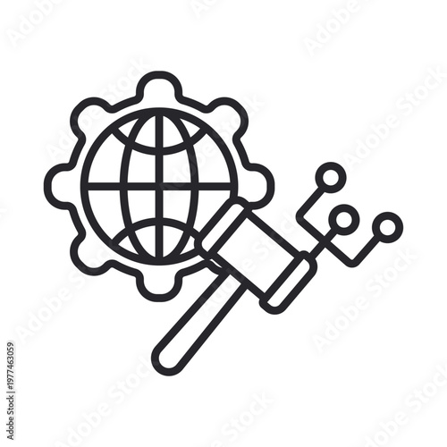 it governance icons outline and Flat Style,transparent background