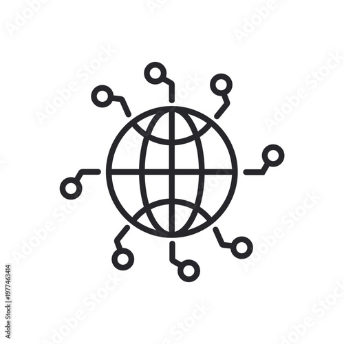 internet icons outline and Flat Style,transparent background