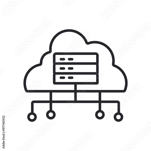 cloud internet icons outline and Flat Style,transparent background