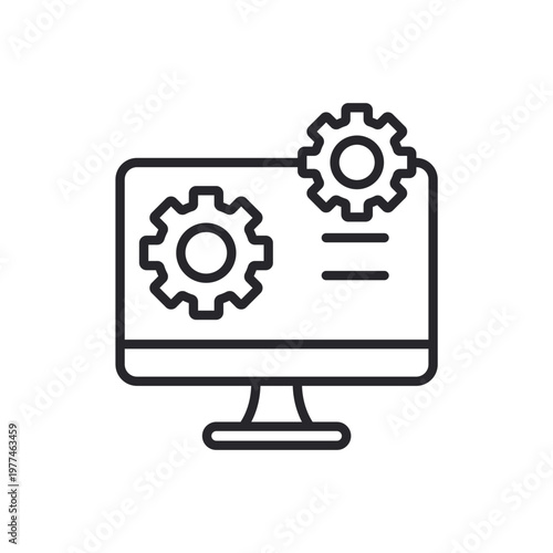 operating system icons outline and Flat Style,transparent background