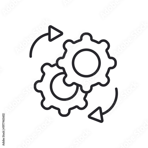 automation icons outline and Flat Style,transparent background