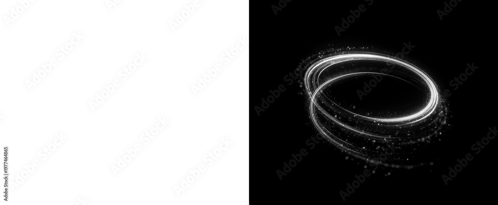 Fototapeta premium Silver Light Ring Glow Motion Circle Energy Effect PNG