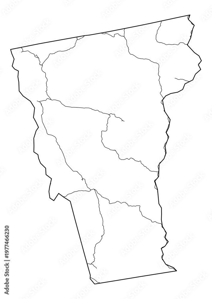 Fototapeta premium Vermont active railway network map isolated outline vector cartography logistics transit and freight infrastructure
