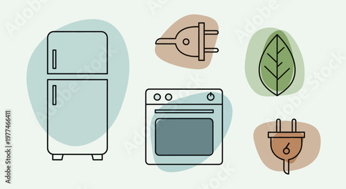 Eco friendly household appliances and energy concept