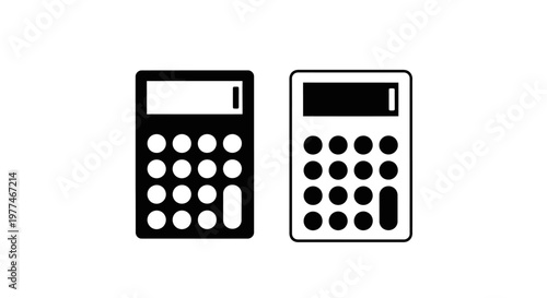 Two black and white calculator icons displayed side by side