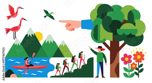 Eco friendly tourism and travel concept