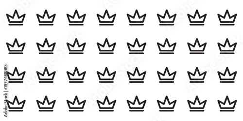Seamless Pattern of Simple Crown Icons