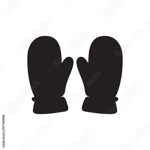 Mittens silhouette vector illustration on white background