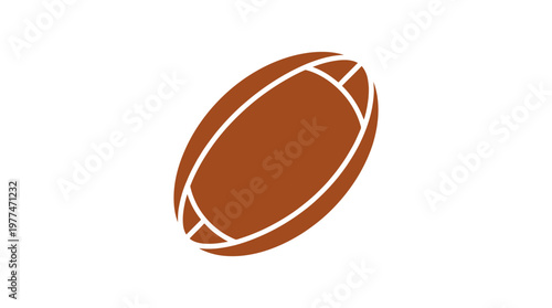 Classic Brown American Football Ball for Sport Game, isolated white background.