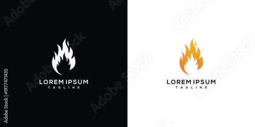 Fire Logo with Placeholder Text