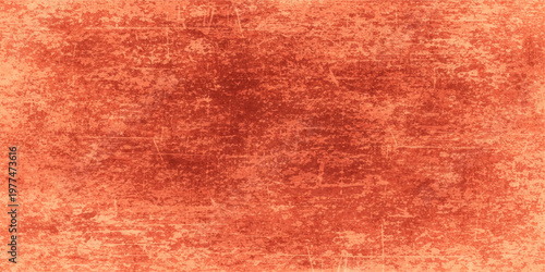 Vintage aged red leather and carpet texture with a grunge antique pattern on a weathered brown surface creates a dark textured material backdrop for an old paper art design