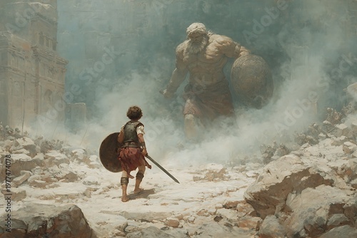 David And Goliath Battle Scene