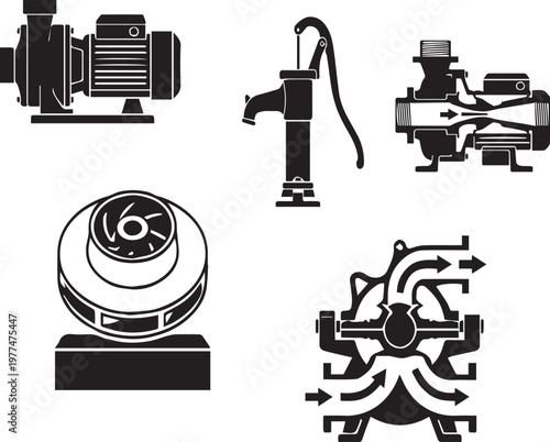 Irrigation System Icon Minimal Line Vector Illustration