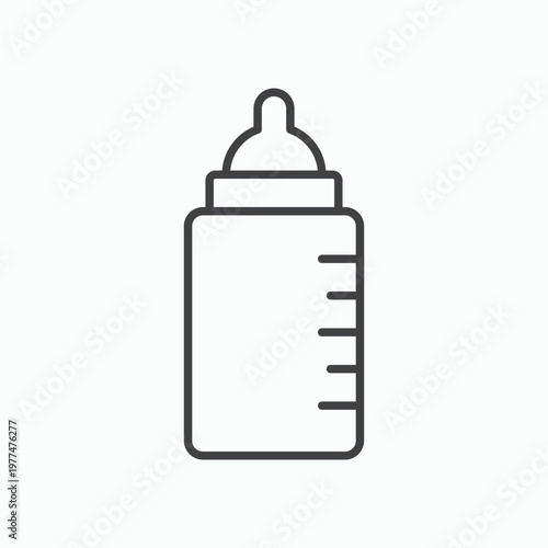 Milk bottle icon design element isolated on white for web