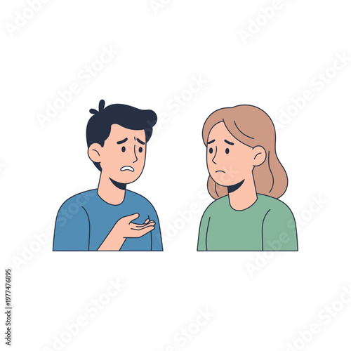 Couple arguing, emotional disagreement, man and woman in conflict, misunderstanding, relationship problems