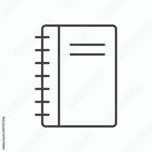 Notebook icon design element isolated on white for web