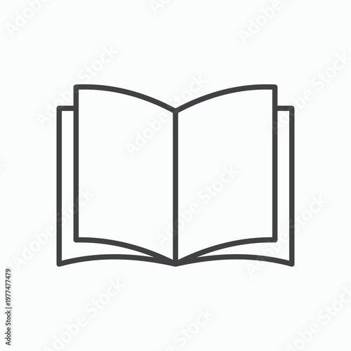 open book icon design element isolated on white for web