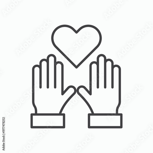 Philanthropy icon design element isolated on white for web