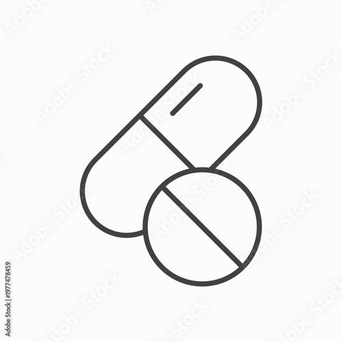 Pills icon design element isolated on white for web