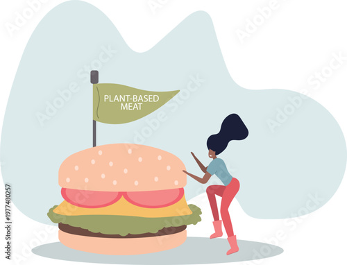 Unhealthy nutrition concept. Diet and ration, active and sedentary lifestyle. Vegetarians against fast food.person's life situation and his activities.