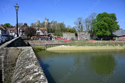 Looking across the River Arun at a Medieval Castle in West Sussex. 