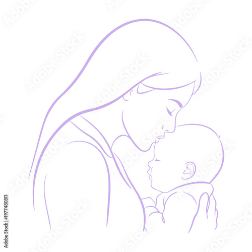 Happy Mother's Day Vector Illustration with Beautiful Floral Wreath and Elegant Typography. Greeting Card Design with Pink Flowers, Hearts, and Leaves for Mom's Birthday, Poster, and Social Media.