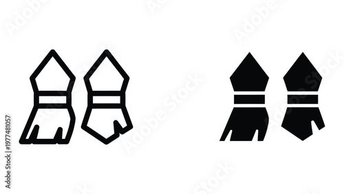 Contrasting black and white stylized rocket designs with fins and stripes
