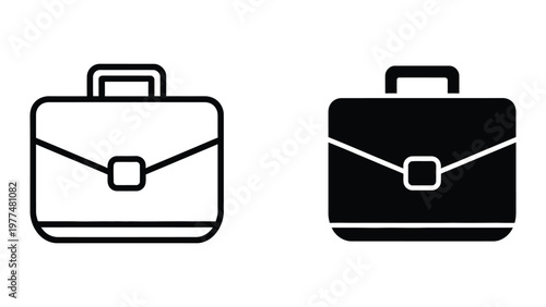 Contrast between a white and black briefcase icon design