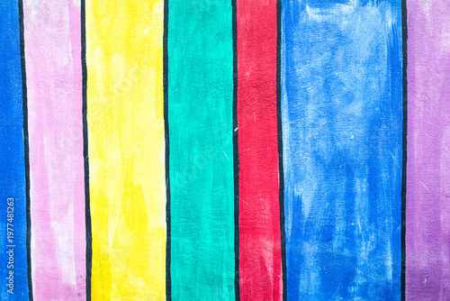 Colorful Geometric Wall with Abstract Painted Rectangles