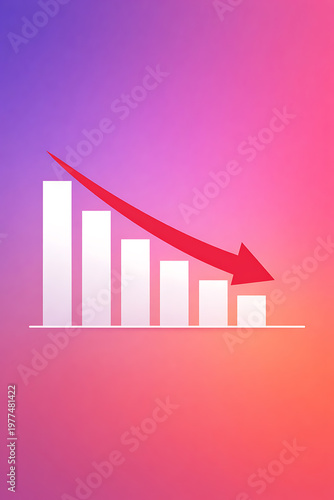A declining graph shows a downward trend with a red arrow pointing to decrease. Free Download A declining graph shows a downward trend with a red arrow pointing to decrease. - GFXLoad