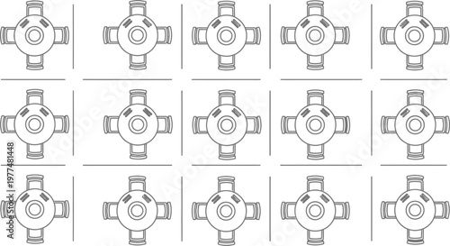 Set of black and white vector icons featuring business gear and people symbols for web design and finance concept illustrations