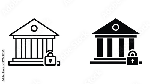 Contrast between secured and unsecured classical architectural symbols