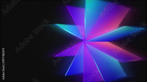 Colorful Neon Starburst Light Abstract Background