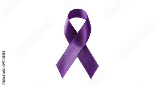 Tableau sur toile Satin Purple Awareness Ribbon with Delicate Bow Detail
