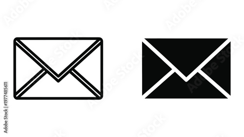 Contrasting envelope icons with different background and line styles