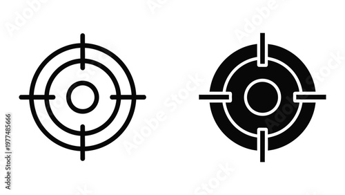 Contrast comparison of bullseye target designs with crosshairs.