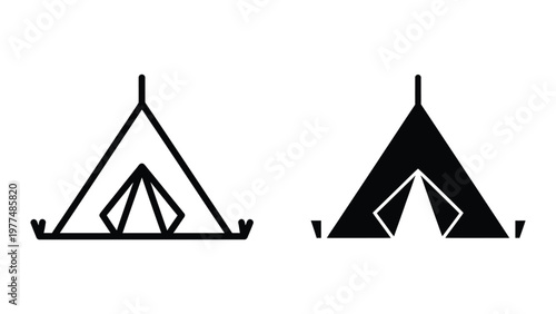 Comparison of traditional and modern teepee designs with different visual styles