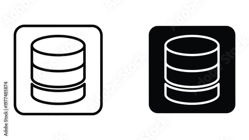 Contrast between standard and highlighted database icons