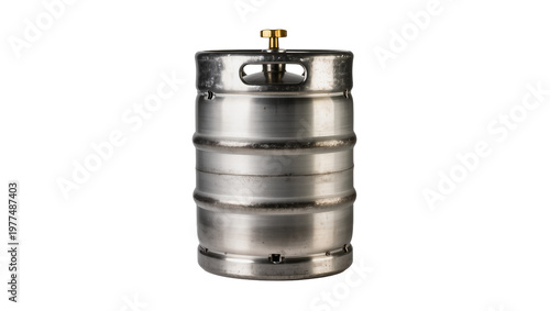 Photos Metallic Stainless Steel Mini Keg with Brass Tap and Handle