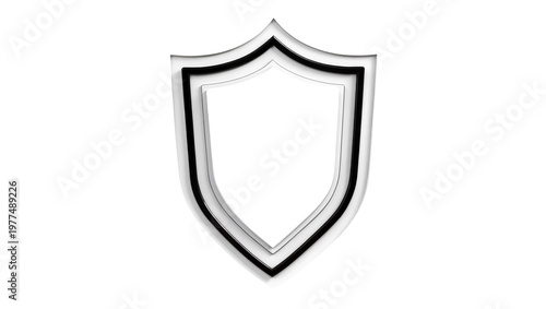 Metallic layered shield emblem with black outline and silver details Free Download Metallic layered shield emblem with black outline and silver details - GFXLoad