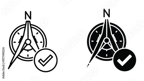 Compasses demonstrating correct and incorrect use with directional indicators
