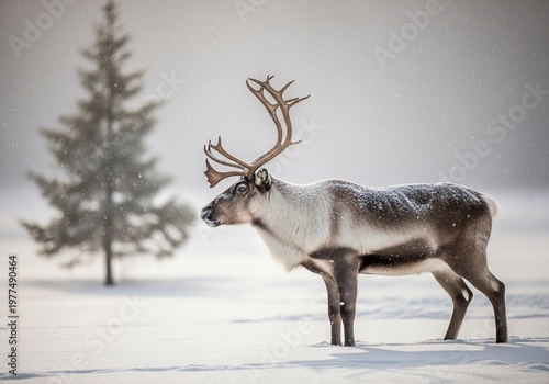 Majestic Reindeer in Snowy Winter Wonderland: Embrace the Magic of Nature