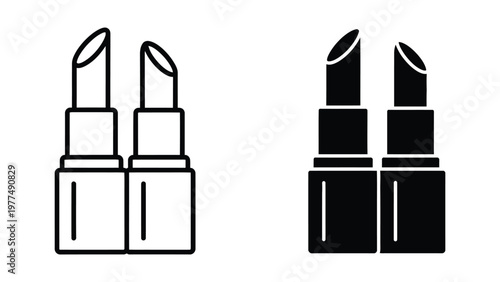Contrasting lipstick designs in black and white color schemes