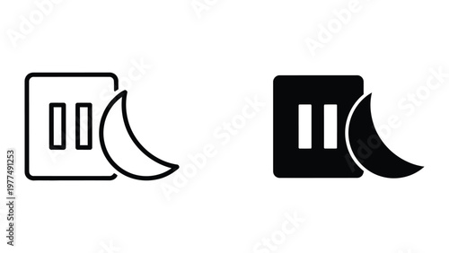 Two contrasting styles of media playback pause icons with different visual weights