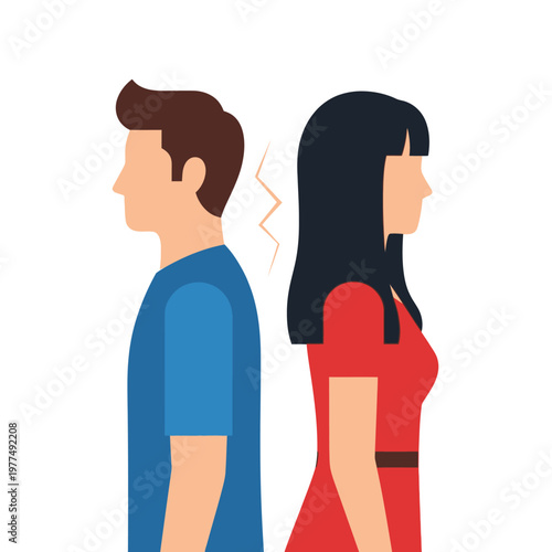 Couple Arguing Back to Back, Relationship Conflict, Disagreement, Sadness