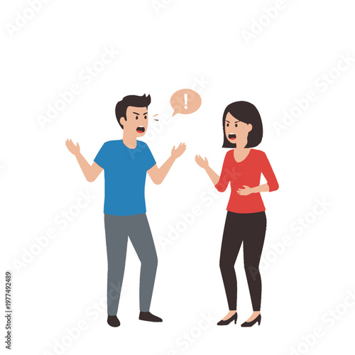 Couple arguing, conflict, disagreement, relationship problems, negative emotions, misunderstanding