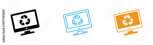 Electronic waste recycling icons a visual guide to responsible disposal