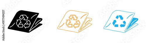 Recycling symbols paper and plastic promoting environmental responsibility