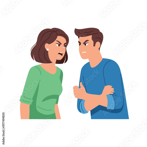 Angry Couple Arguing, Relationship Conflict, Frustrated Man and Woman